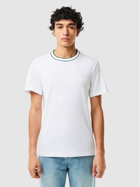 Camiseta Hombre Blanco Lacoste