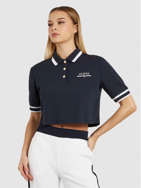 Polo Shirt Woman Navy Blue Guess Underwear