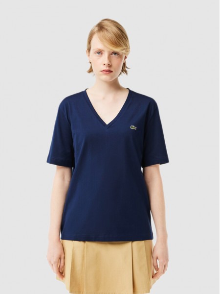 T-Shirt Woman Navy Blue Lacoste