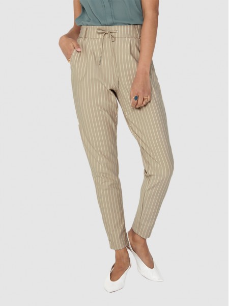 Pantalones Mujer Raya Blanca Only