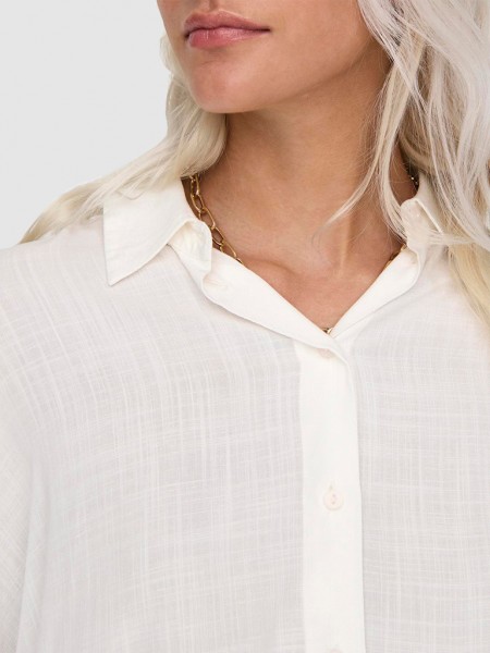 Tops Mulher Onlastrid Life 2/4 Crop Shirt Wvn Noos Only