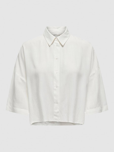 Tops Mulher Onlastrid Life 2/4 Crop Shirt Wvn Noos Only