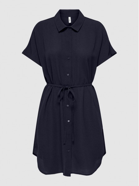 Dress Woman Navy Blue Only