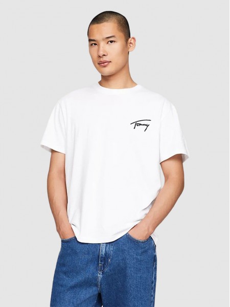 T-Shirt Homem Signature Tommy Jeans