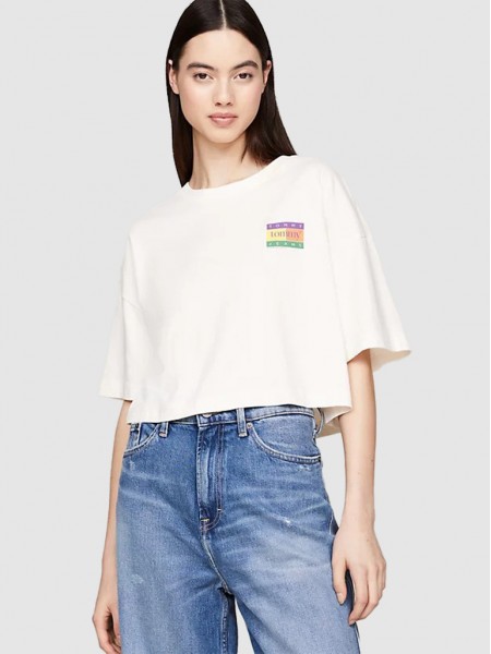 T-Shirt Woman White Tommy Jeans