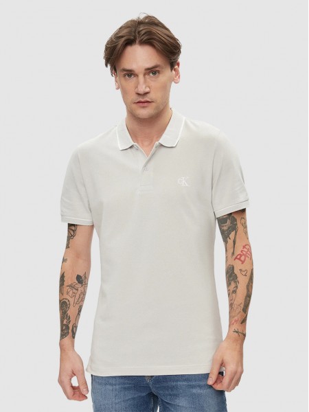 Polo Shirt Man Grey Calvin Klein