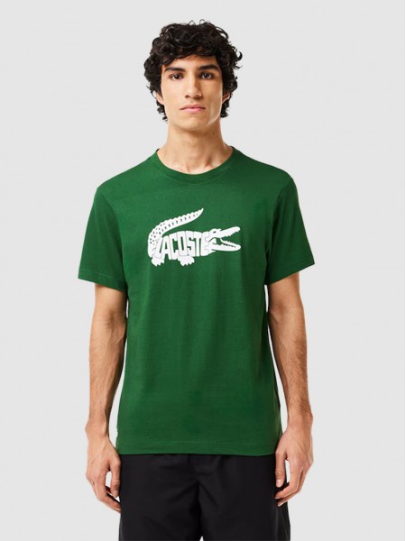 Camiseta Hombre Verde Lacoste