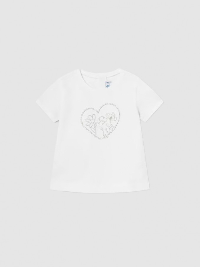 T-Shirt Baby Girl White Mayoral