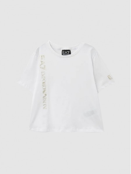 T-Shirt Girl White Ea7 Emporio Armani