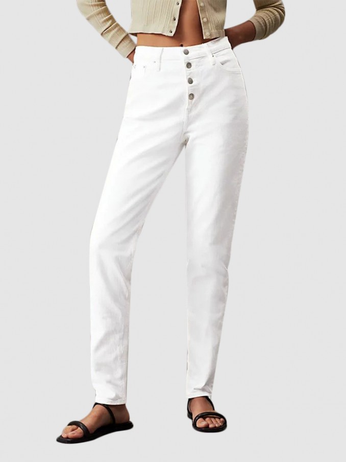 Pantalones Mujer Blanco Calvin Klein
