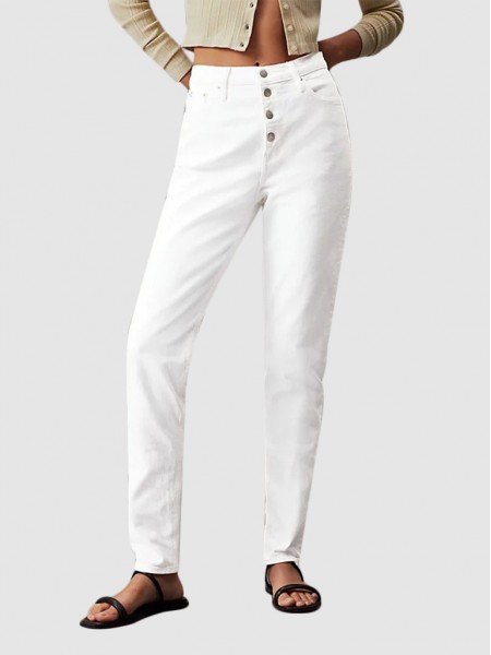Pantalones Mujer Blanco Calvin Klein