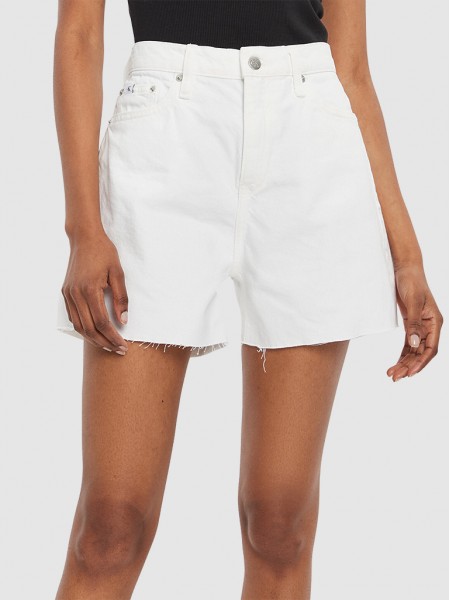 Pantalones Cortos Mujer Blanco Calvin Klein