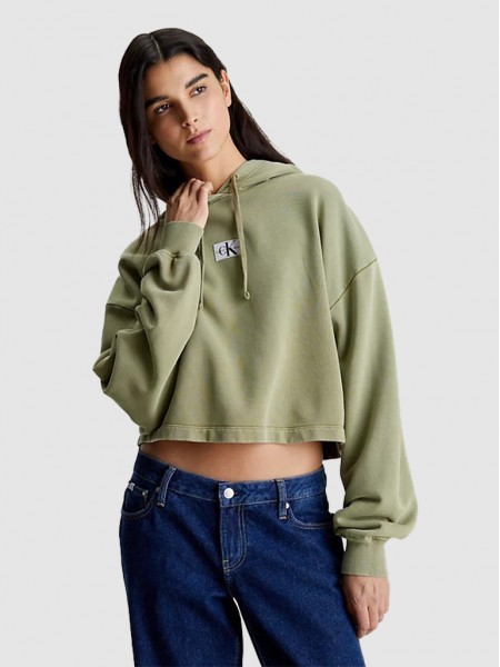 Sweatshirt Mulher Washed Woven Calvin Klein