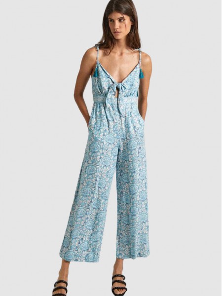 Overall Woman Light Blue Pepe Jeans London