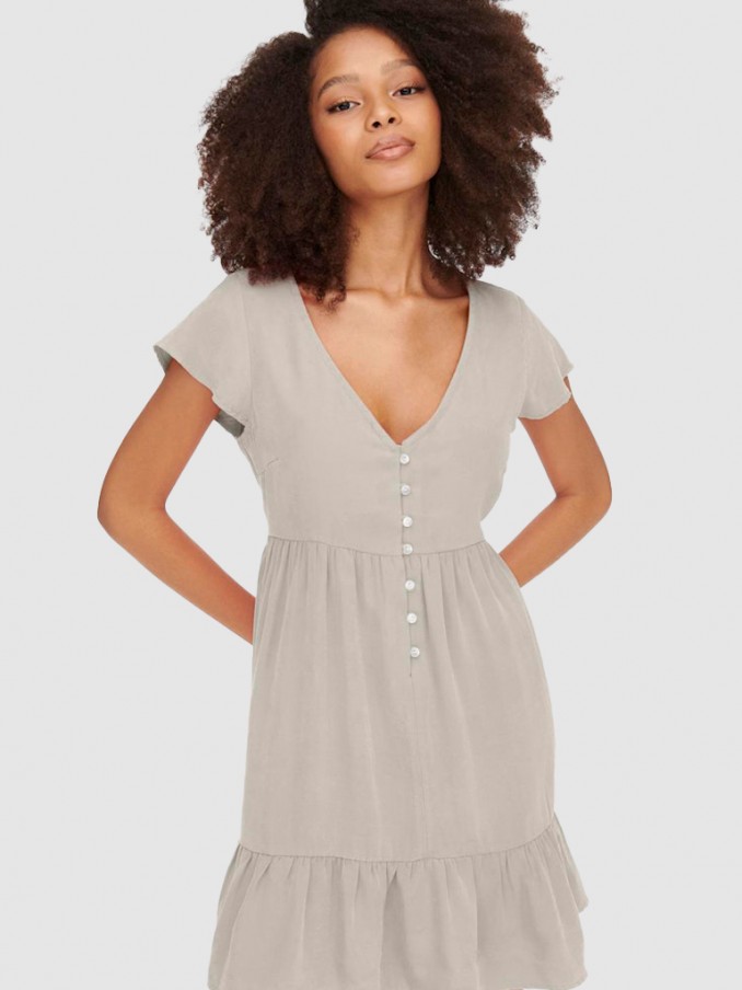 Vestido Mujer Beige Only