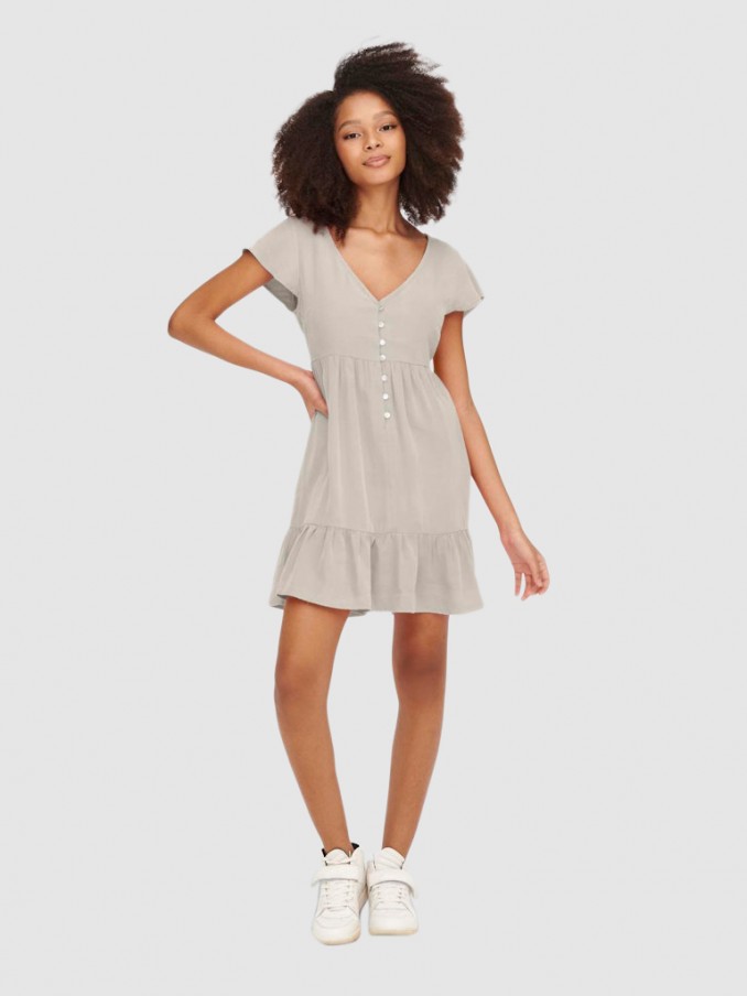 Vestido Mujer Beige Only