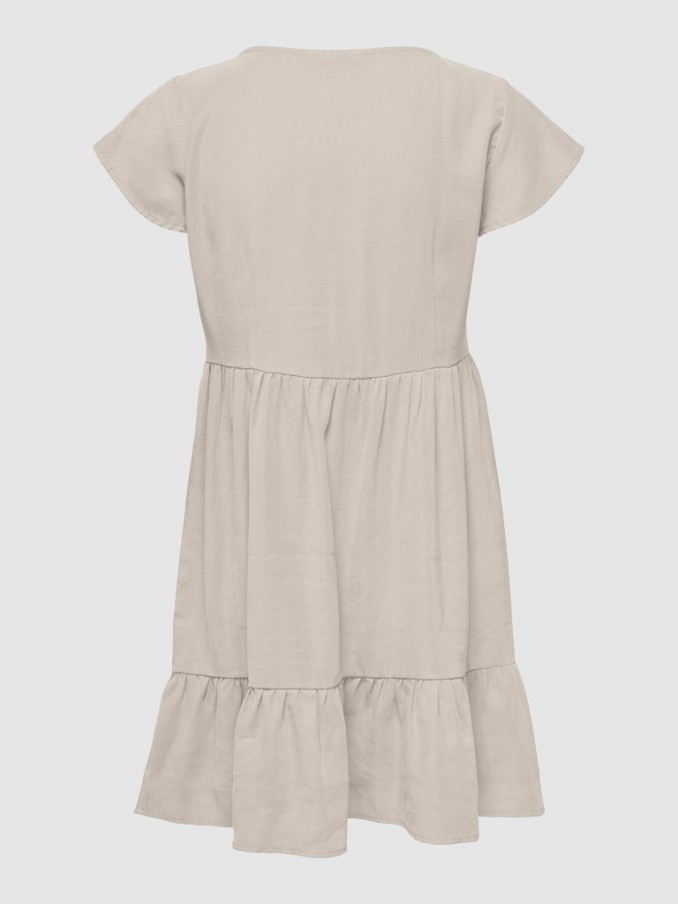 Vestido Mujer Beige Only