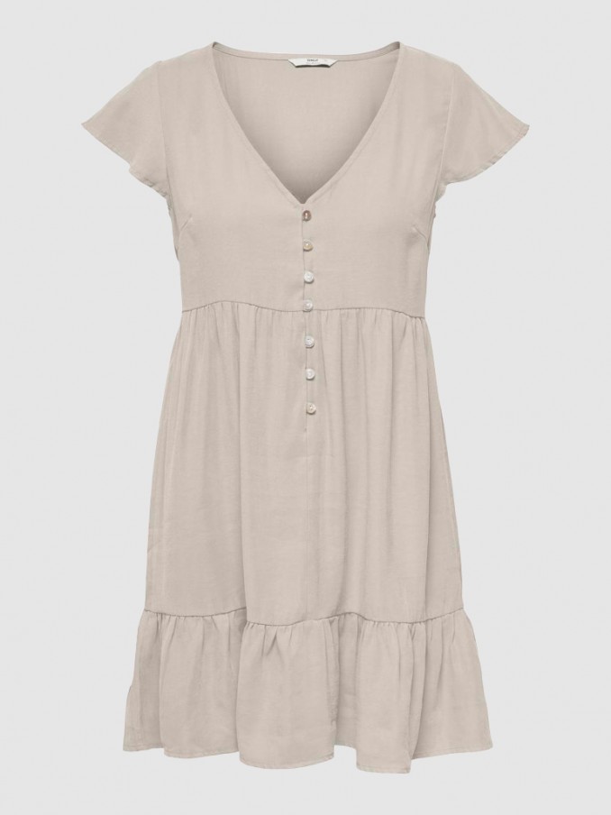 Vestido Mujer Beige Only