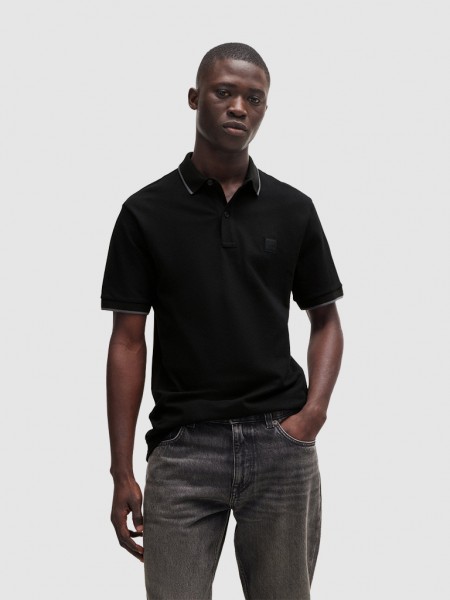 Polo Hombre Negro Boss