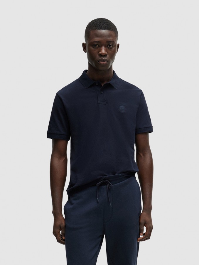 Polo Shirt Man Dark Blue Boss