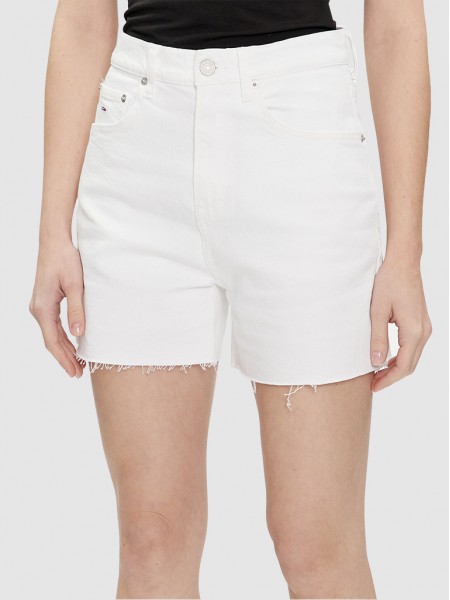 Pantalones Cortos Mujer Blanco Tommy Jeans