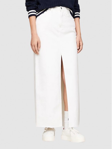 Skirt Woman White Tommy Jeans