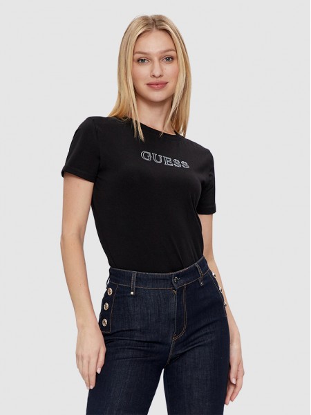 T-Shirt Woman Black Guess Underwear