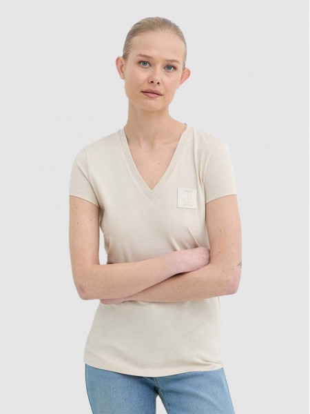 Camiseta Mujer Beige Armani Exchange