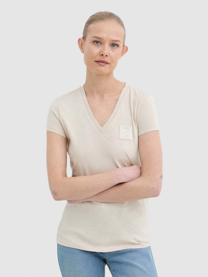 T-Shirt Woman Beige Armani Exchange