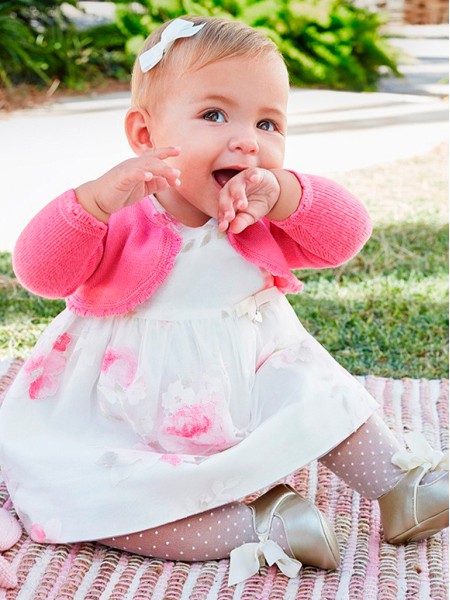 Vestido Flores Com Cuequinhas Beb Recm Nascida Mayoral