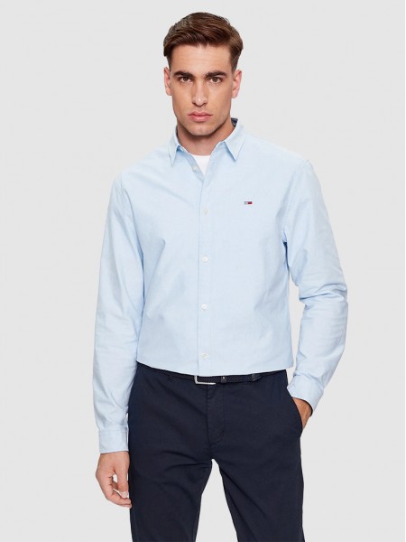 Camisa Hombre Azul Tommy Jeans