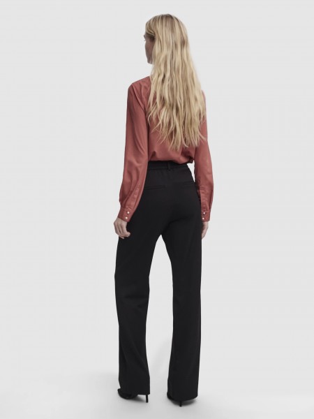 Cal�as Vero Moda Mulher Vmmaya Mw Straight Solid Pant Noos