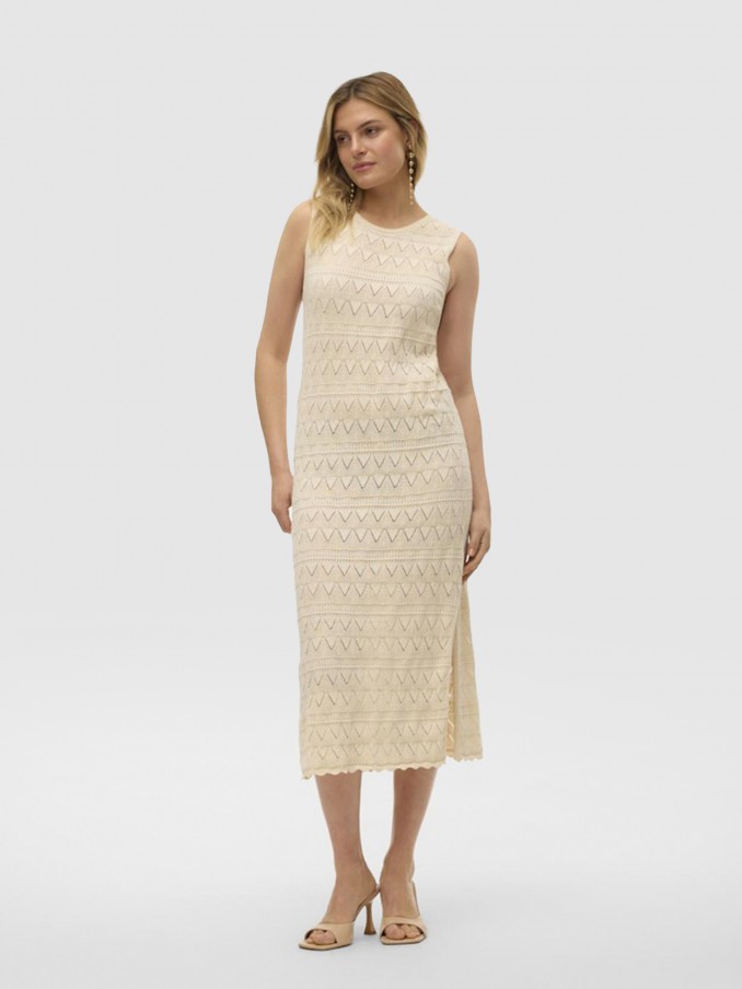 Vestido Mujer Crema Vero Moda
