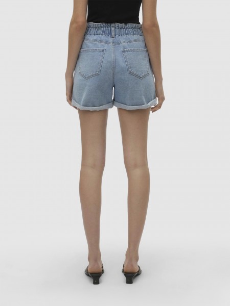 Cal��o de Ganga Mulher Lyra Paperbag Vero Moda