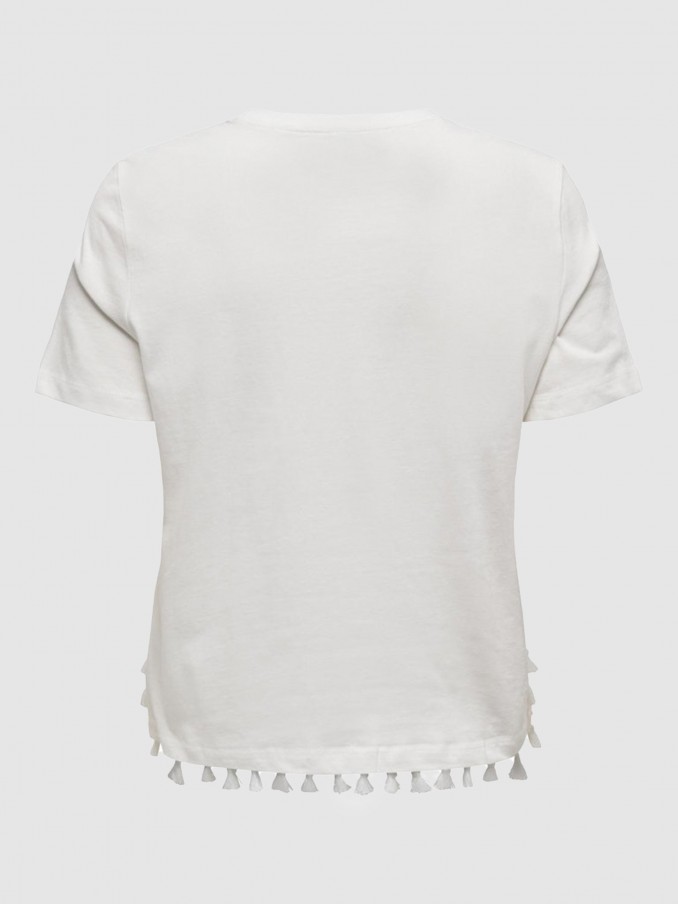 T-Shirt Mulher Onlfilippa Life S/s Tassel Top Jrs Only