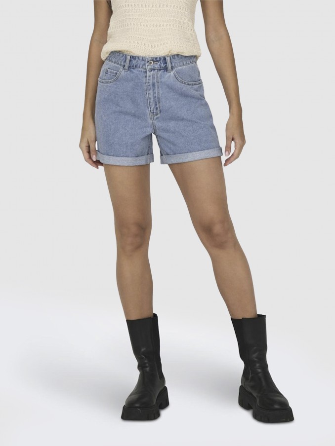 Calcao Mulher Onlvega Hw Mom Dnm Shorts Noos Only