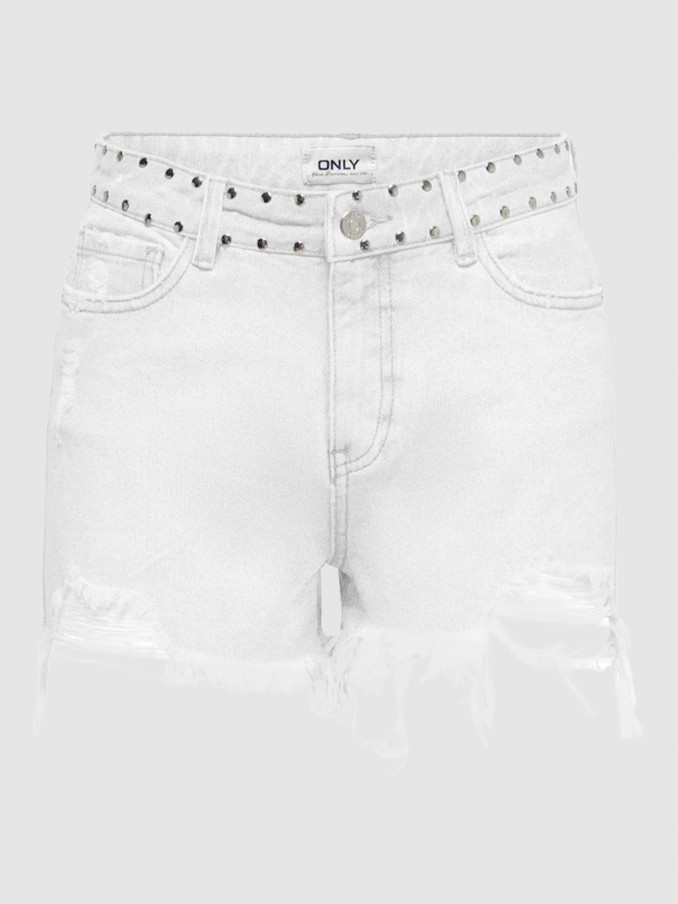 Pantalones Cortos Mujer Blanco Only