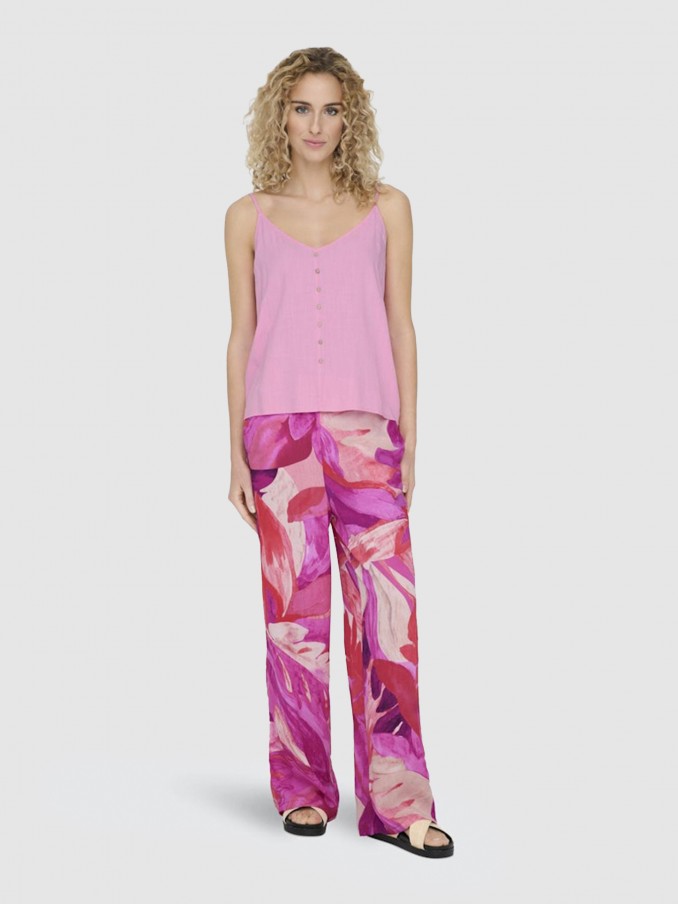 Pantalones Mujer Florales Only