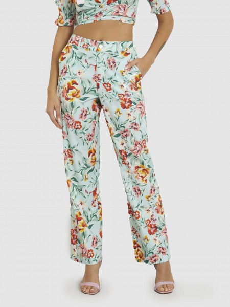 Pantalones Mujer Florales Guess