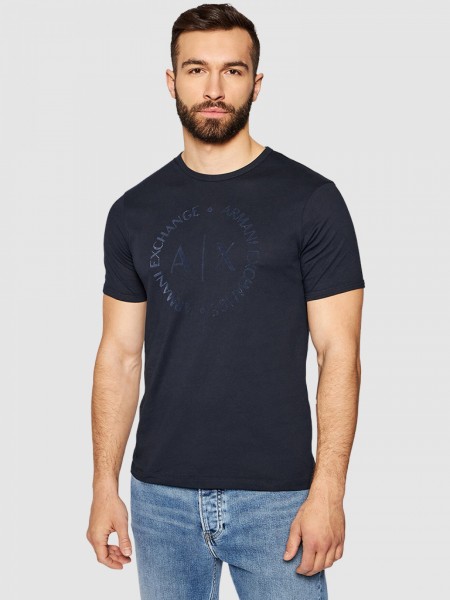 Camiseta Hombre Azul Marino Armani Exchange