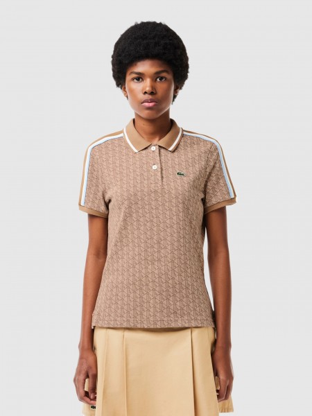 Polo Mujer Beige Lacoste
