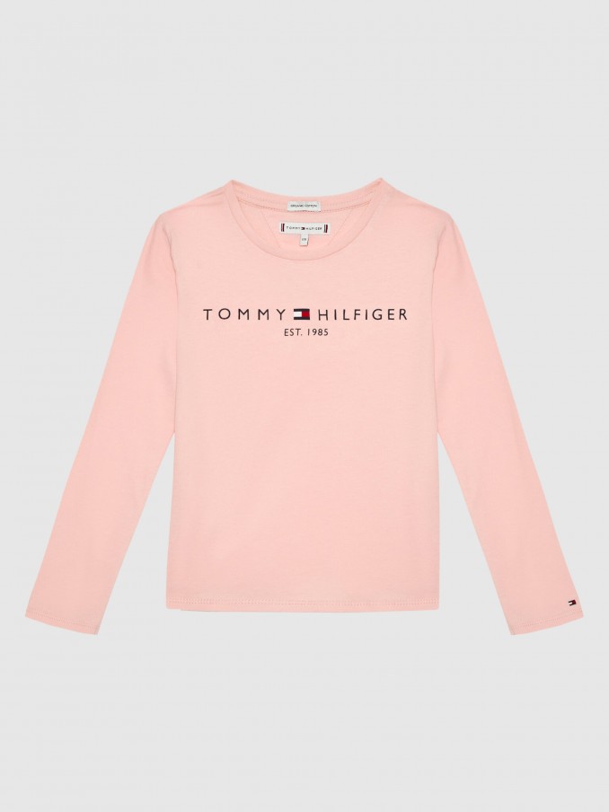 T-Shirt Girl Light Pink Tommy Jeans Kids