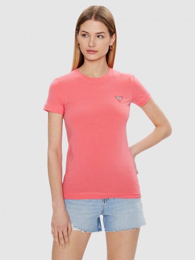 Camiseta Mujer Rosa Rosa Guess