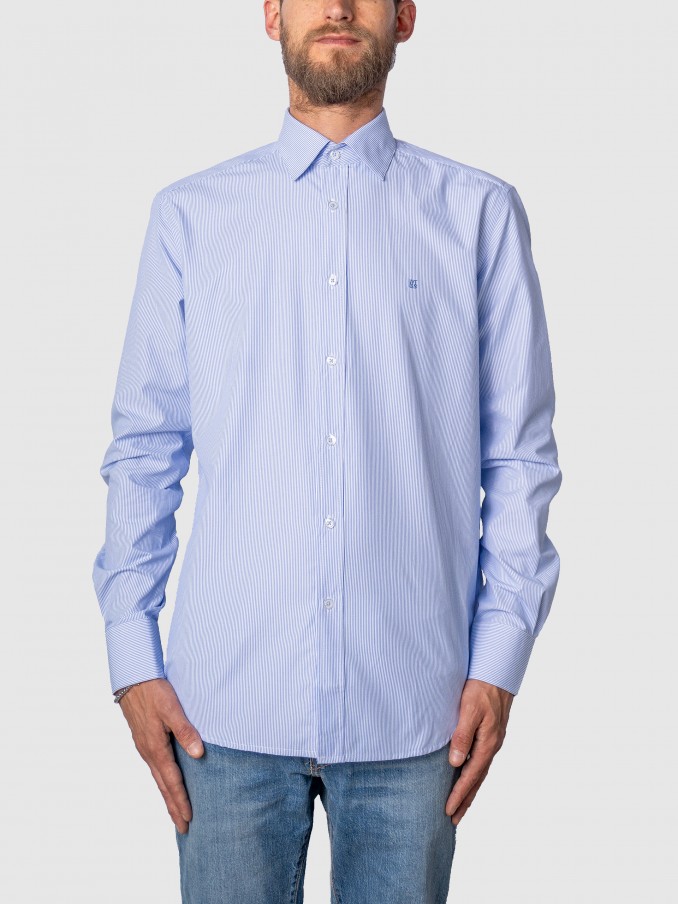 Shirt Man Blue Stripe Westrags