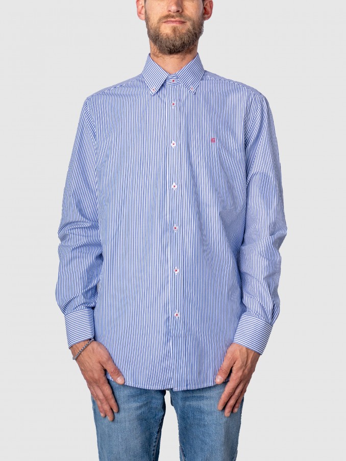 Shirt Man Blue Stripe Westrags