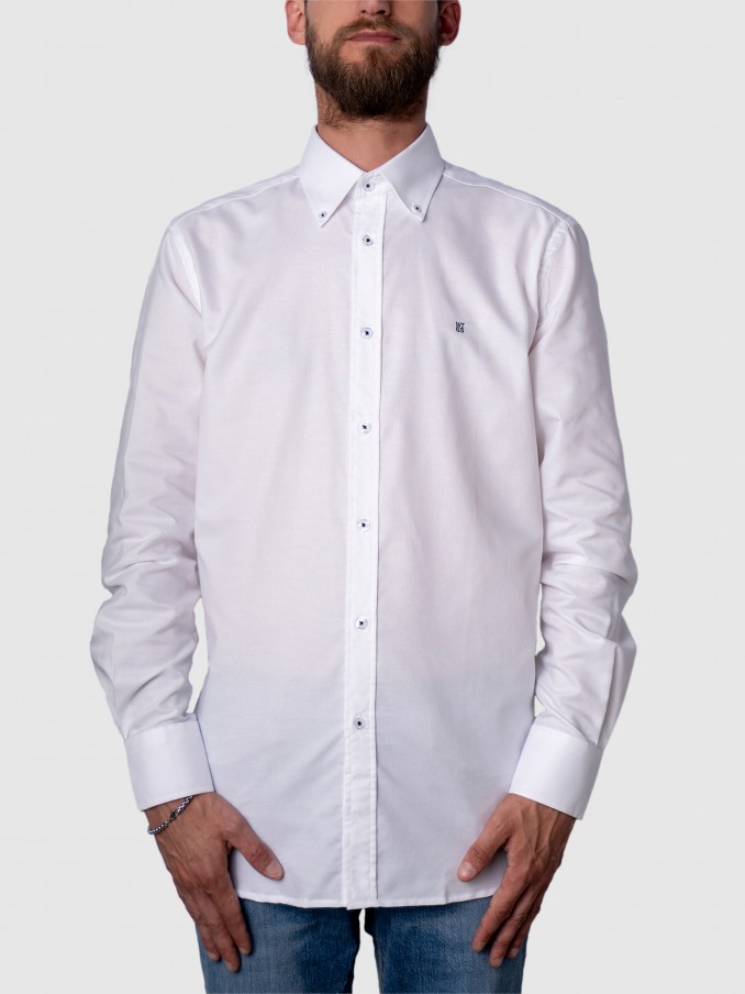 Shirt Man White W / Blue Westrags