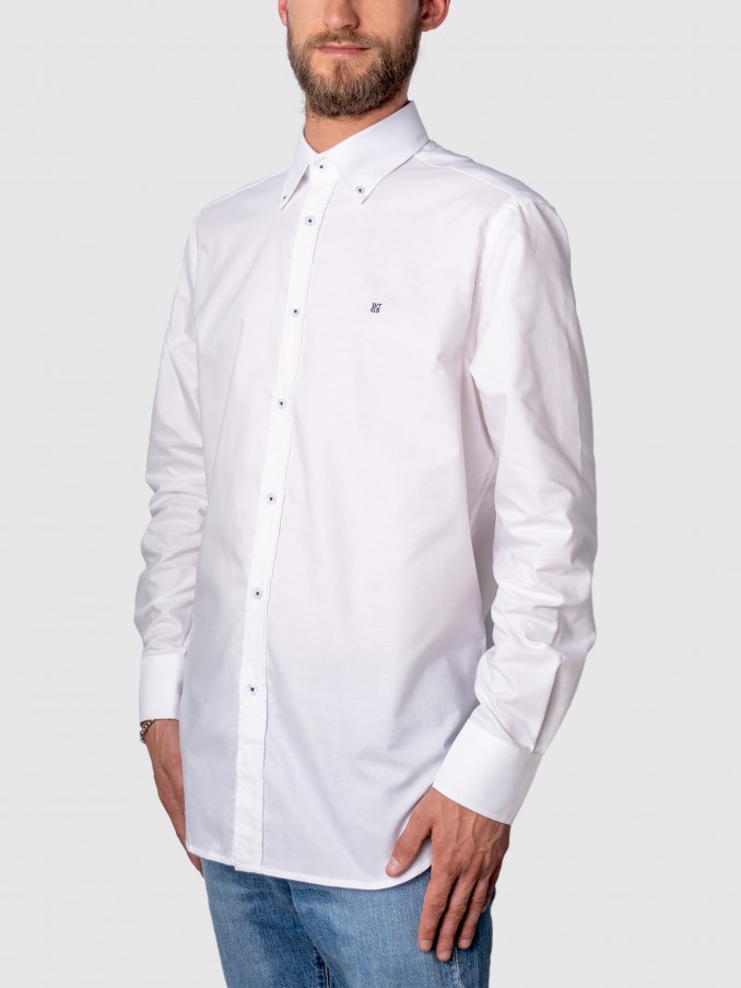 Shirt Man White W / Blue Westrags