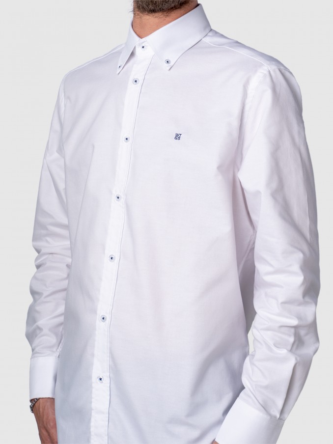 Shirt Man White W / Blue Westrags