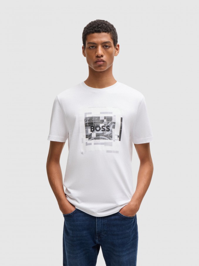 Camiseta Hombre Blanco Boss Orange