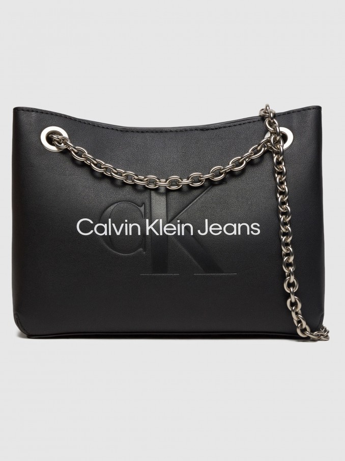 Bolsos de Hombro Mujer Negro Con Blanco Calvin Klein